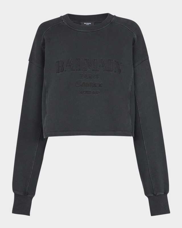 Logo Embroidered Crop Sweatshirt